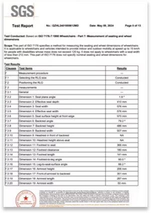 SGS Test Report — Dimensional Verification